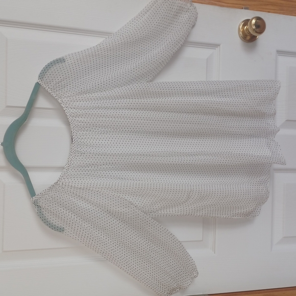 VIOLA BORGHI CHIFFON SILK BLOUSE NWOT POLKA DOT SIZE SMALL - Picture 7 of 9